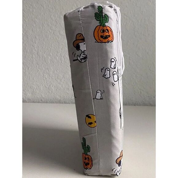 Peanuts Snoopy Halloween QUEEN Sheet Set Pumpkin Cactus Cowboy Pumpkin NEW - Picture 8 of 15